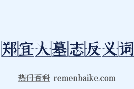 郑宜人墓志反义词是什么意思的图片